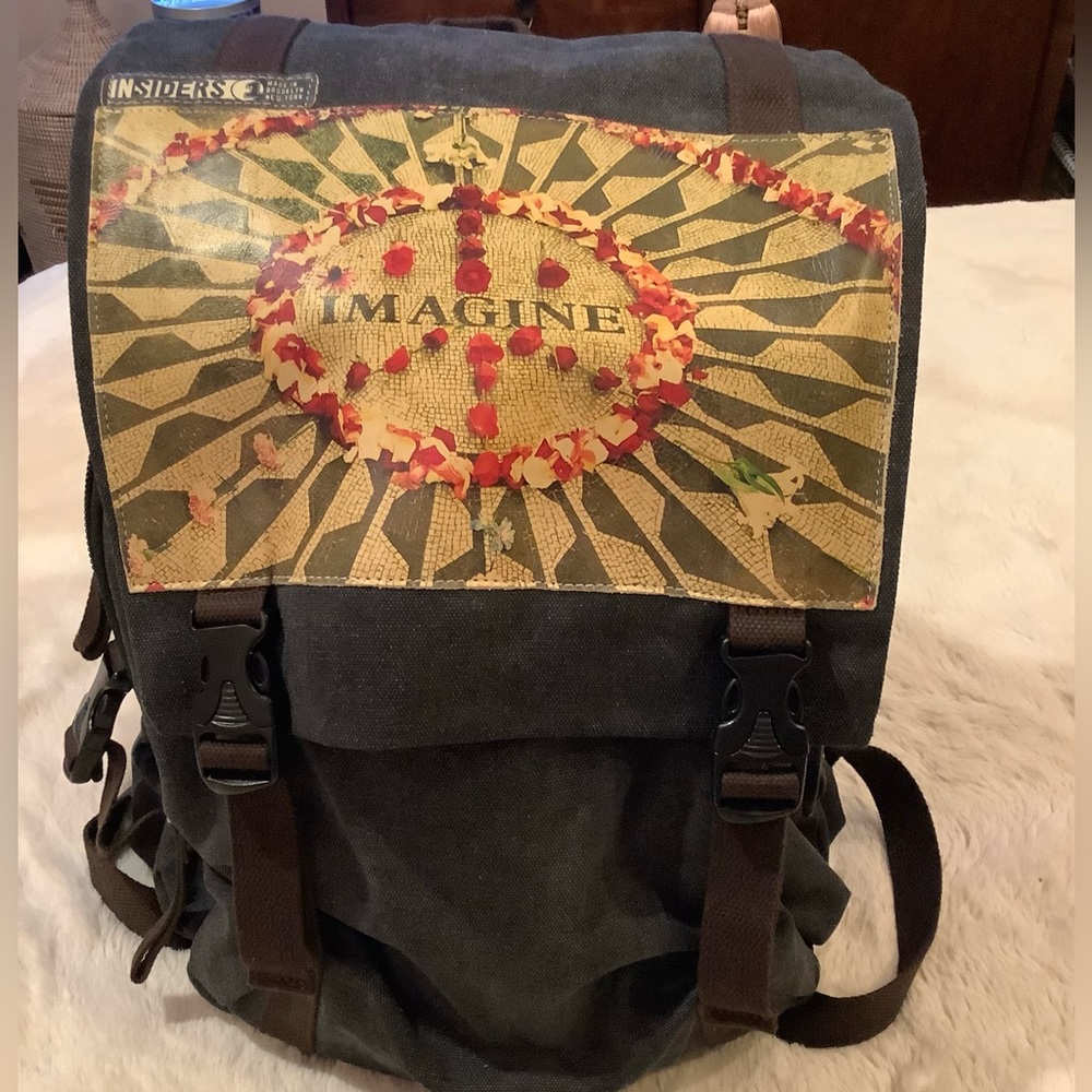JOHN LENNON FANS, INSIDERS 1 Brooklyn Imagine Large Backpack, NWOT.